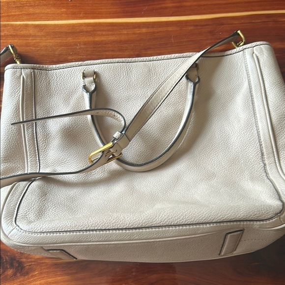 Tory Burch Cream Tote with Double-T Logo - Picture 2 of 10